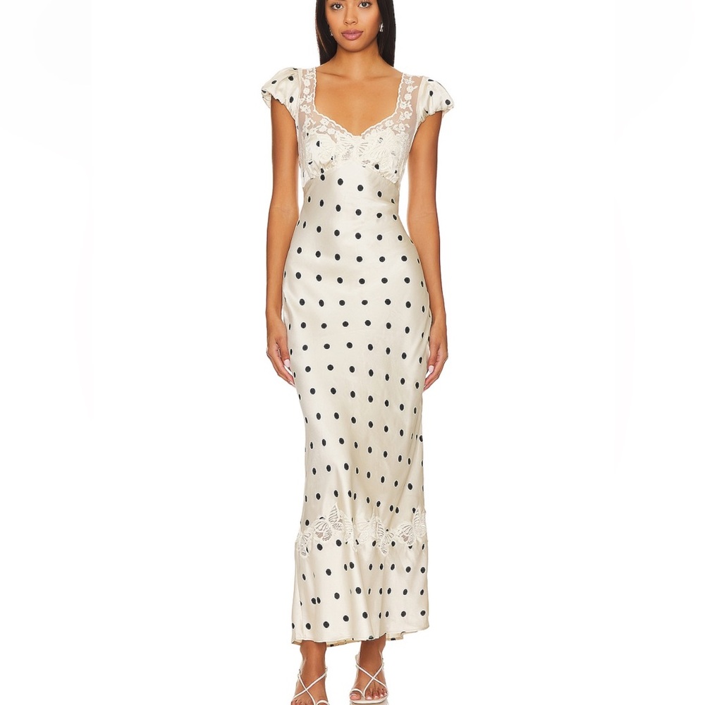 Free people butterfly babe midi dress in tea combo size small